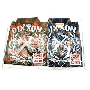 Lot (2) Dixxon Flannel Womens Medium Trailblazer and High Fives Red/Blue